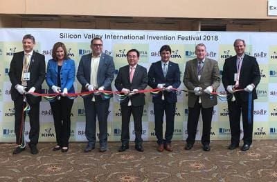 SVIIF opening ceremony and ribbon cutting From Left to right: Dr. Amin Ghafooripour , Santa Clara University Professor Ms. Lisa Gillmor, Mayor of Santa Clara Mr. John Cabeca, Silicon Valley USPTO Director Mr. Joon-Seok Lee, KIPA President Mr. Alireza Rastegar, IFIA President Mr. John Calvert, UIA President Mr. Erik Puknys, Patent litigator