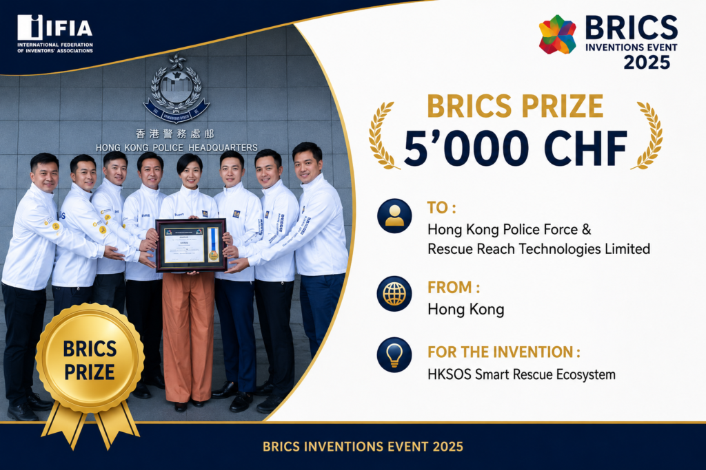 IFIA BRICS Inventions Event Awards More Than CHF 34,000 in Cash Prizes to Inventors Worldwide
