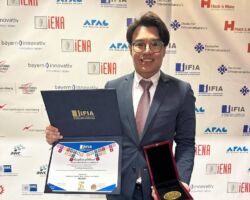 IFIA Best Invention Medal Awarded to A. Khantachawana, T. Saran, K. Mirura, S. Tanaka and N. Worawichitraphan from King Mongkut's University of Technology Thonburi of Thailand for the Outstanding Invention "Novel Mobile Osteoporosis Screening Machine Using Near-infrared light and Artificial Intelligence (version Il)"