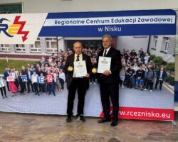 IFIA HONORARY DIPLOMA Presented to Teacher, Mr. Marian Chrapko and Director, Mr. Wacław Piędel from Regional Center for Vocational Education in Nisko